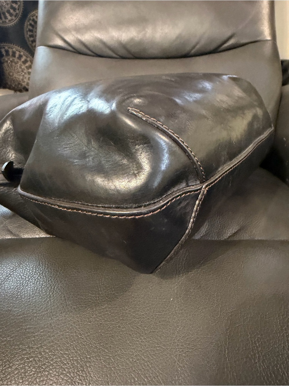 Dooney & Bourke Florentine Black Leather Hobo Shoulder Bag with Tassel - Picture 7 of 12